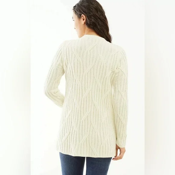 J.Jill Chenille Tunic Cream Sweater Size Petite Medium - Picture 2 of 10